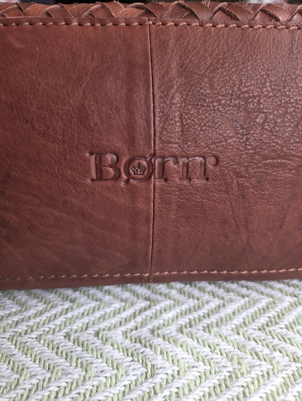 Børn Balino Woven Leather Crossbody Bag Cognac NEW WITHOUT TAGS - Picture 4 of 6